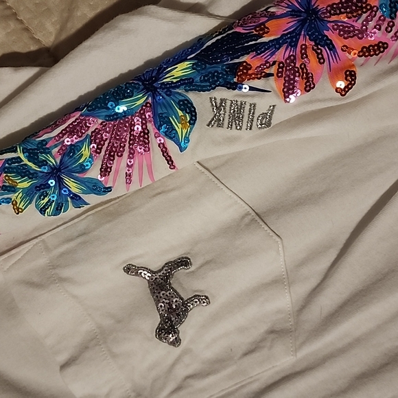 PINK Sequined Long Sleeve Tee - Picture 2 of 4